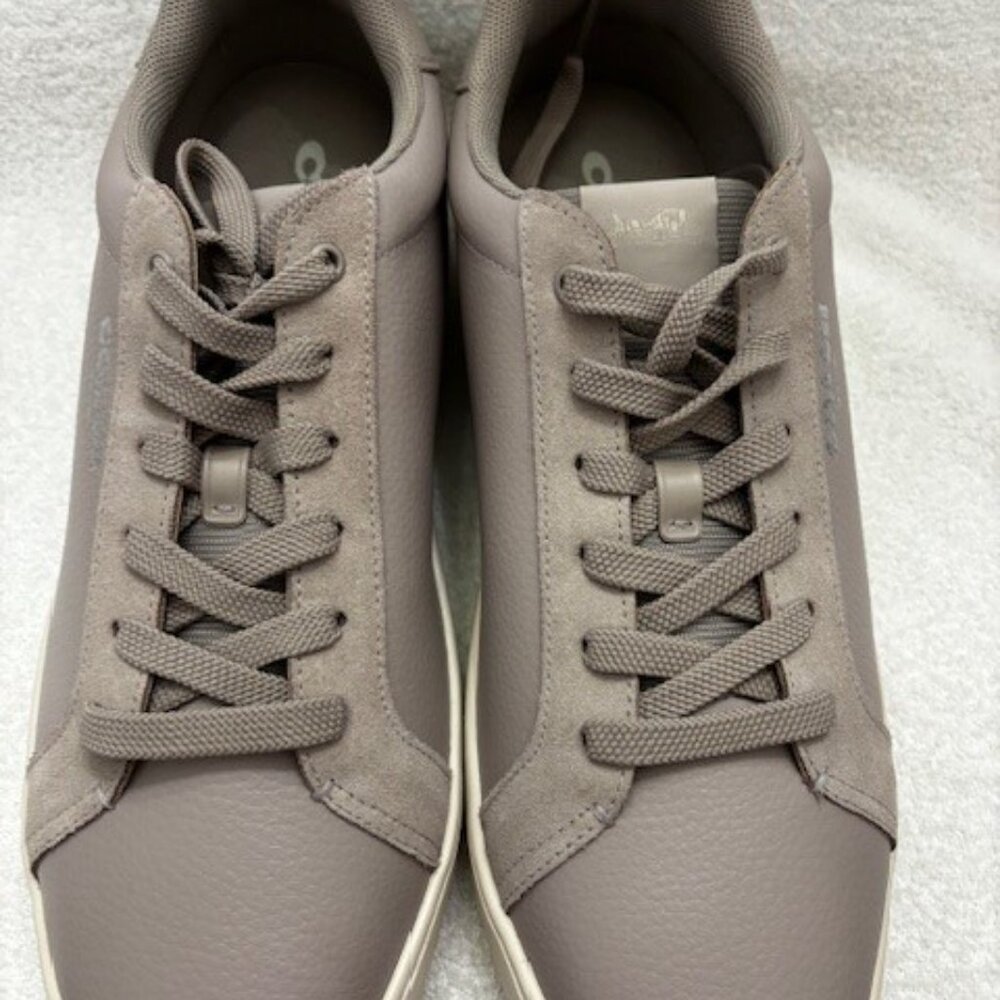 Coach 'Clip' low top leather and suede sneakers in Grey Burch Men's Size 13 - Picture 12 of 12